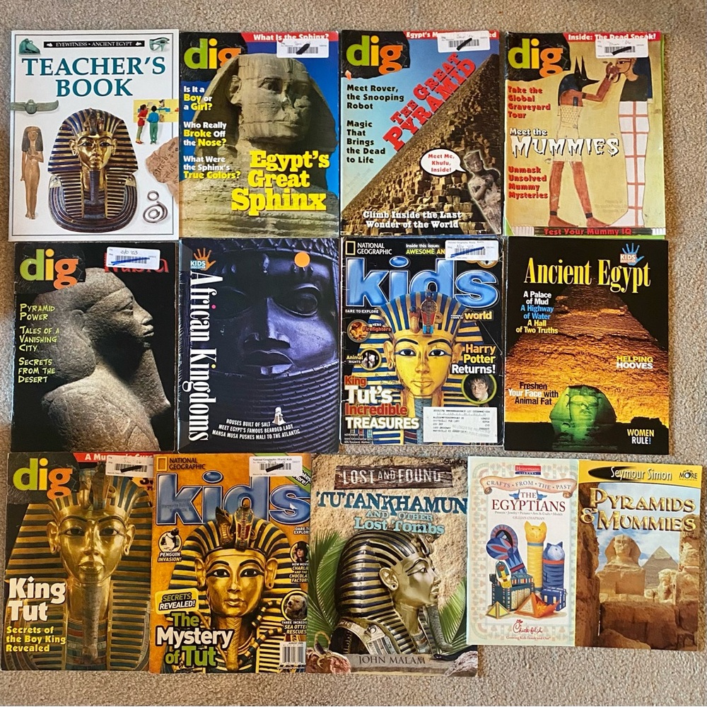 🎉🎉DELETING TODAY🎉🎉 Lot Ancient Egypt Mummies Books Magazines Elementary School